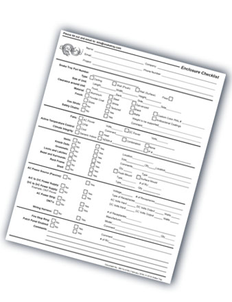 Custom enclosure check list